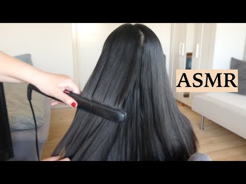 ASMR Straightening & Brushing My Friend's Beautiful Hair