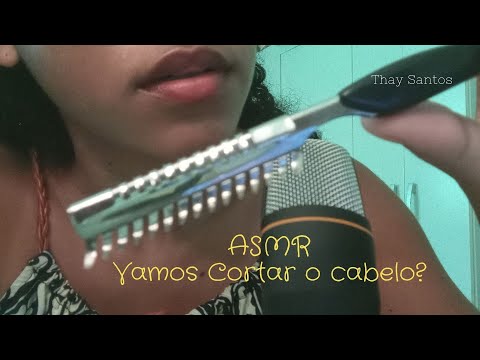 ASMR: Cortando seu cabelo (sons de tesoura, sons de água e Mouth sounds)