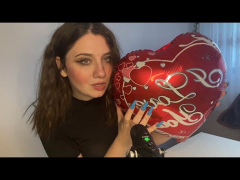 ASMR | Playing With Heart Shaped Balloon 🎈 | Balloons Asmr Sounds, Kissing Balloons ❤️❤️