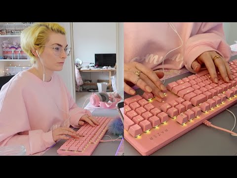 [No-Talking ASMR] Work From Home With Me | Clicky Keyboard Typing For Studying & Working 👩🏼‍💻