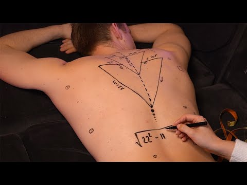 ASMR Back Inspection on a Real Person | Measuring & Drawing | Doing Math on a Human Whiteboard