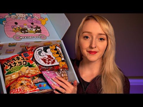 ASMR Candy Tasting & Mouth Sounds | Hello Sanrio Unboxing