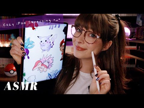 ASMR ✏️ Drawing ☆YOUR☆ Shiny Pokémon Ideas! ✨ Pen Sketching, Paper & Lid Sounds & Whispered Rambles