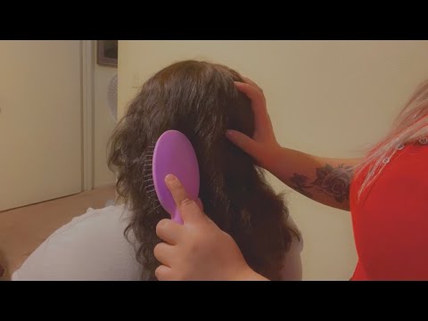 ASMR| Hair brushing, Scalp massage & some hair playing- lots of hair sounds, sounds for relaxation