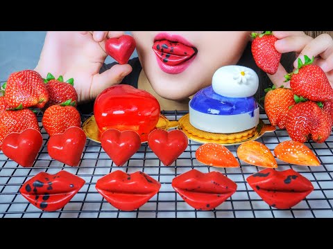 ASMR EATING CHOCOLATE X MOUSSE CAKE X STRAWBERRY TO HAPPY WOMEN DAY 8/3 , EATING SOUND | LINH-ASMR