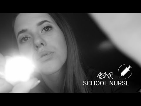 ASMR School Nurse untersucht dich am ersten Tag ( Black/White Edition) RP in German/Deutsch