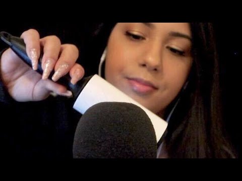 ASMR ♥ Up Close Whispering & Tapping ♥ Hair Brushing, Glass Sounds And More