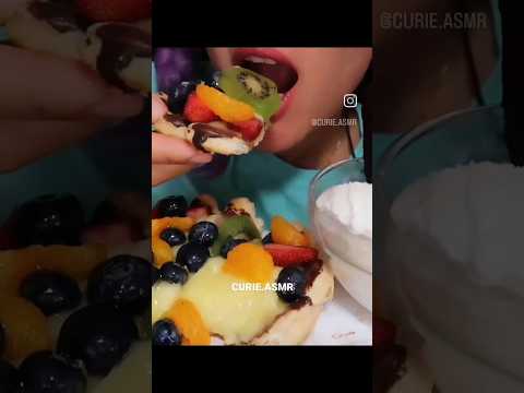 Fresh Fruit Tart 🥝 🍓 🍊 🥧  w/Vanilla Ice Cream #asmr #fruittart