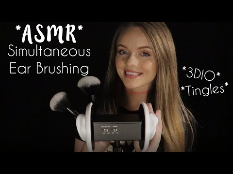 ASMR | Simultaneous Ear Brushing (Whispered)