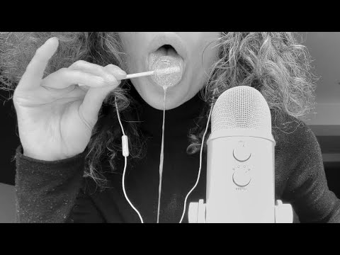 ASMR very messy lollipop - sweet, wet and sticky mouth sounds with an abundance of saliva ⚠️