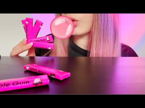 ASMR Chewing Bubble Gum & Blowing Bubbles (loud chewing sounds)
