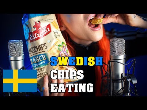 ASMR - SWEDISH CHIPS EATING 🇸🇪 Crunchy chewing, crinkle, chips scratching, whispering