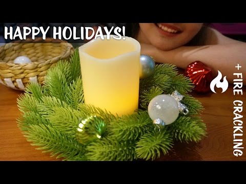 ASMR by the Fireplace | Christmas-Themed Trigger Assortment 2016 (+ fire crackling sounds)