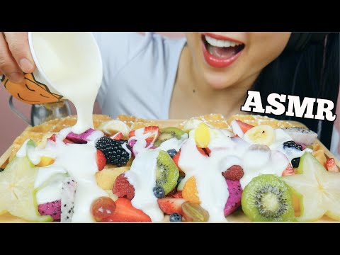 ASMR BREAKFAST WAFFLE FRESH FRUITS (EATING SOUNDS) | SAS-ASMR