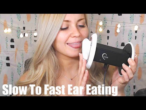 ASMR Ear Eating ASMR | Slow Gentle Ear Eating | Slow to Fast Ear Eating