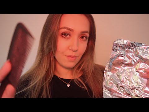 ASMR Putting Foils In Your Hair (Balayage Hair Stylist) Roleplay