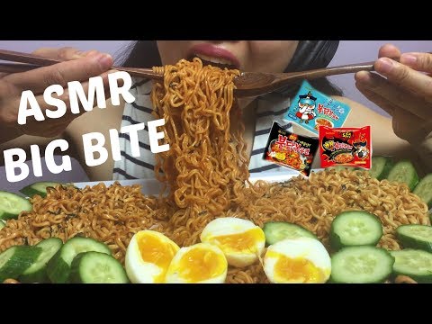 ASMR Korean Fire Noodles + Nuclear X2 + Cold Ice Noodles (BIG BITE NO TALKING) No Talking | SAS-ASMR