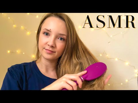 ASMR Hair Brushing With Gentle Whispering