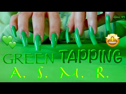 💚 TAPPING + soft scratching 💚 everything GREEN 💚 🎧 intense ASMR ear-to-ear ★