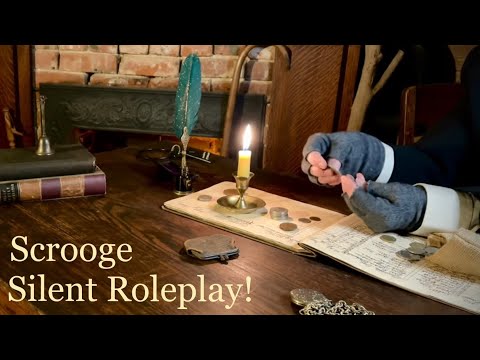 Scrooge Silent Role-play with layered sounds. Counting Vintage British coins. ✍️ 💰 ASMR