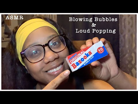 ASMR | Trying 5 Pieces of Bazooka Bubble Gum | Blowing Bubbles and L🅾️UD P🅾️P🅿️ING