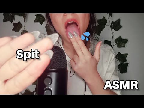 asmr ♡ Spit painting and mouth sound | chewing gum | fast and aggressive | no talking ❤️🌙