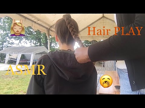 ASMR HAIR PLAY HAIR BRUSHING HAIR BRAIDING