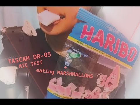 EATING MARSHMALLOW + TASCAM DR-05 mic test || ASMR by KeY ||