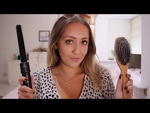 ASMR Styling Your Hair - Curling Your Hair/Hairstylist/Hair Salon Roleplay