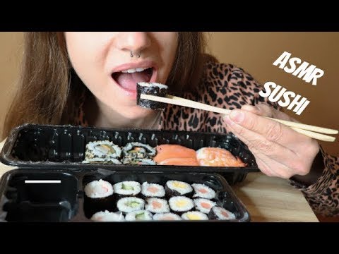 ASMR Mukbang Eating Sounds- Sushi (NO TALKING)
