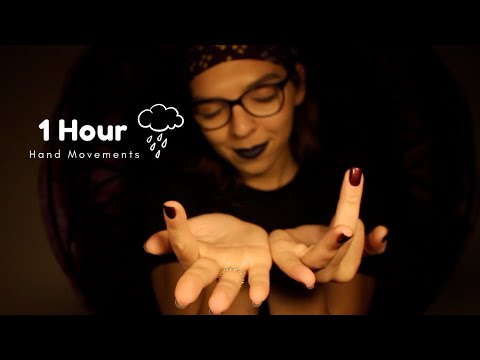 ASMR Hypnotizing Hand Movements 1 HOUR + Rain Sounds☔️⛈