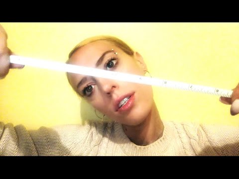 ASMR tingly lady measures your face for masquerade ball w writing triggers!