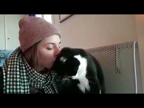 Cuddling and kissing with my cat