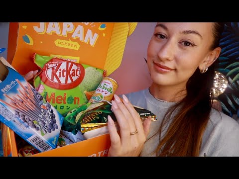 ASMR Trying Japanese Snacks & Candy! 💜 (Eating, TokyoTreat Unboxing & Whispers)