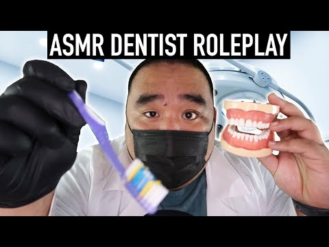 ASMR Dentist Exam Roleplay (Brushing, Rinsing, Glove Sounds)