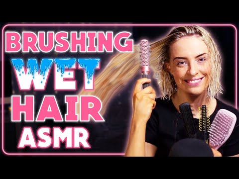 [ASMR] Hair Brushing | Brushing Wet Hair | Styling wet hair sounds !!