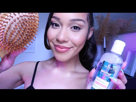 ASMR Friend Calmly Pampers You To Sleep 🤍Hair brushing, Skincare, Layered Sounds Personal attention