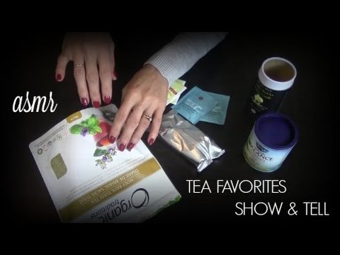 ASMR TEA FAVORITES SHOW & TELL Crinkling/Tapping/Up Close Whispers