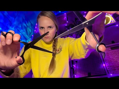 Aggressive & Chaotic Cutting Your Hair in 10 Minutes (asmr)