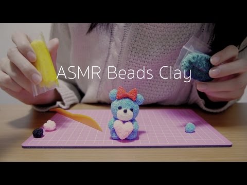 [Japanese ASMR] ビーズ粘土、びーずるで遊ぶ音#1 Beads clay [囁き声-Whisper]