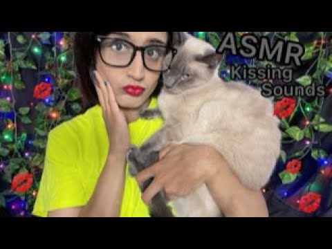 ASMR Kissing Sounds Cat, Petting Sleep💋  (Kissing Your Face Personal Attention)♥