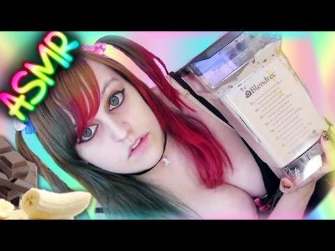 ASMR 🍫🍌 How To: Meal Replacement Smoothie ░ Cooking ♡ Whey Protein, Chocolate, Banana, Work Out ♡