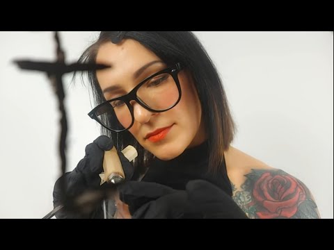 ASMR * Tattoo Artist gives you a Tattoo - traditional hand-tap method *