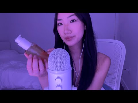 ASMR bottle tapping, scratching, lid sounds