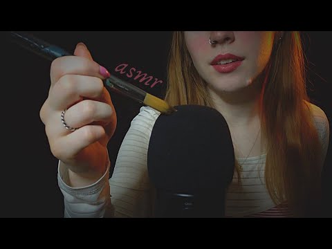 ASMR ✨ Tingly Mic Brushing Test with Whispering (brushing the mic cover, bare mic, and fluffy mic 🖌)