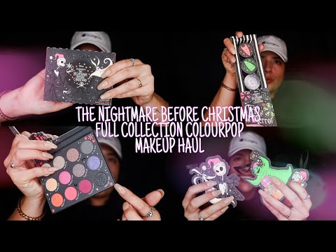 ASMR MAKEUP HAUL - THE NIGHTMARE BEFORE CHRISTMAS COLOURPOP COLLECTION (Whispering and tapping)