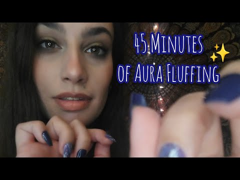 ASMR | 45 Minutes of Aura Fluffing / Reiki ~ Fast & Aggressive Hand Sounds (CV for Tony)