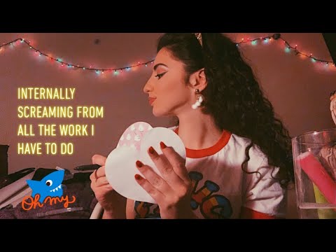 Study with me ASMR | Humming, Atmosphere/Background Noise, Tapping, Kitty Meows