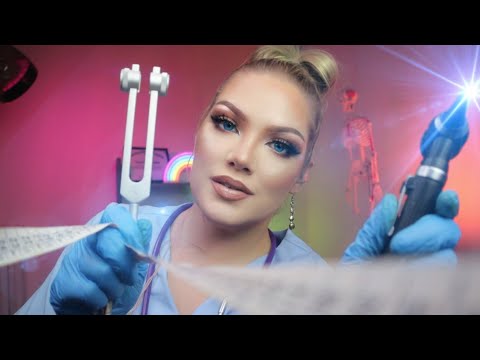 ASMR Detailed Ear Exam, Otoscope Inspection, Ear Cleaning, Molding, Measuring, Hearing Test