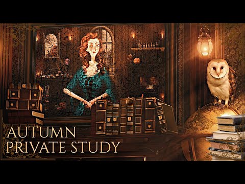Hogwarts 📚 Private Study | Feat. @Dragonfly Mage Ambience  | Autumn Ambience 🍁🍂